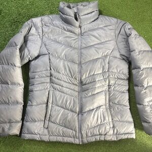 Columbia Jacket Womens Size Medium Gray 650‎ Down Omni-Heat Puffer Winter Coat